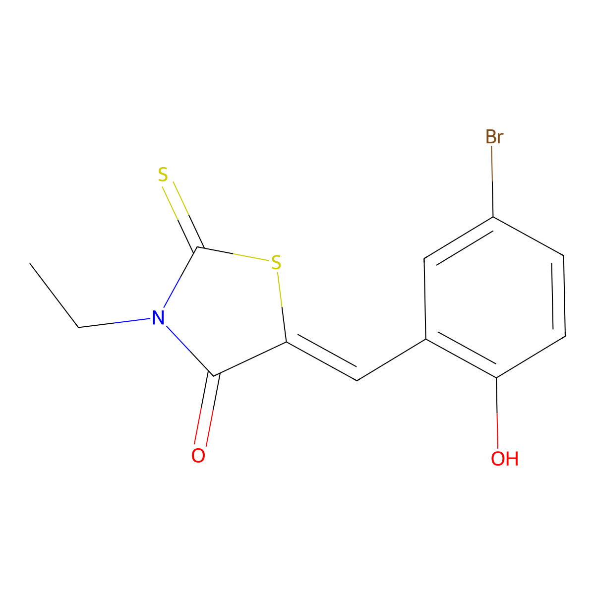5-[(5-Bromo-2-hydroxyphenyl)methylidene]-3-ethyl-2-sulfanylidene-1,3-thiazolidin-4-one molecular structure, CAS 313470-10-9
