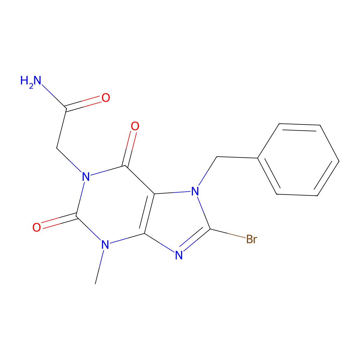 2-(7-benzyl-8-bromo-3-methyl-2,6-dioxo-2,3,6,7-tetrahydro-1H-purin-1-yl)acetamide molecular structure, CAS 313470-22-3