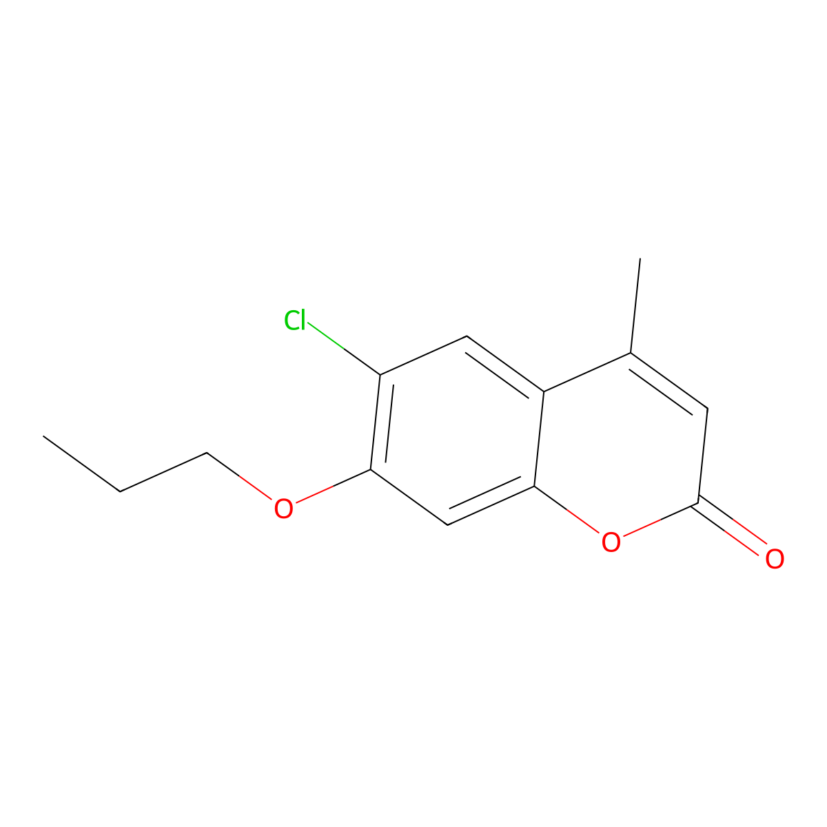 6-chloro-4-methyl-7-propoxy-2H-chromen-2-one molecular structure, CAS 313470-95-0