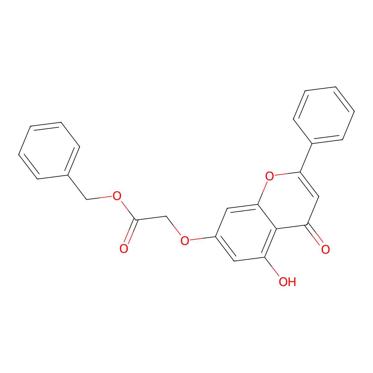 benzyl 2-[(5-hydroxy-4-oxo-2-phenyl-4H-chromen-7-yl)oxy]acetate molecular structure, CAS 313471-02-2