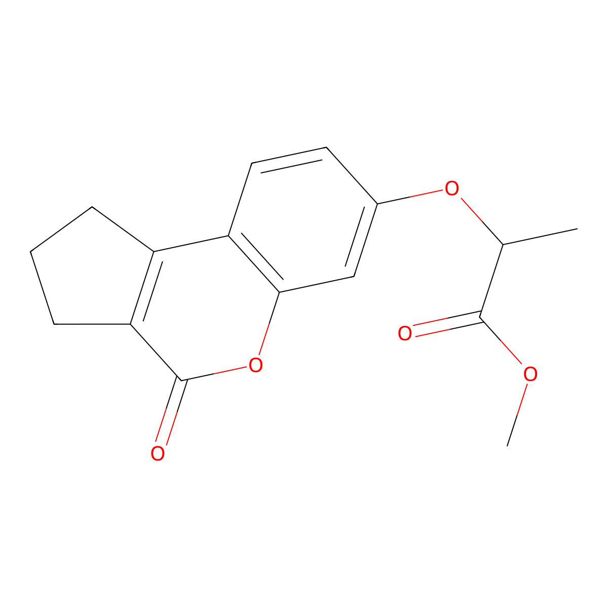 Methyl 2-[(4-oxo-1,2,3,4-tetrahydrocyclopenta[c]chromen-7-yl)oxy]propanoate molecular structure, CAS 313471-05-5