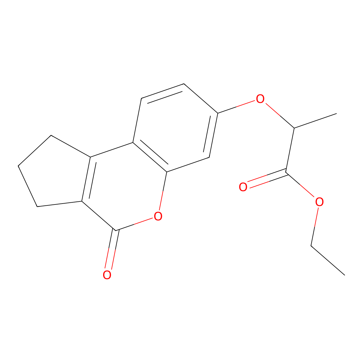 Ethyl 2-[(4-oxo-1,2,3,4-tetrahydrocyclopenta[c]chromen-7-yl)oxy]propanoate molecular structure, CAS 313471-06-6