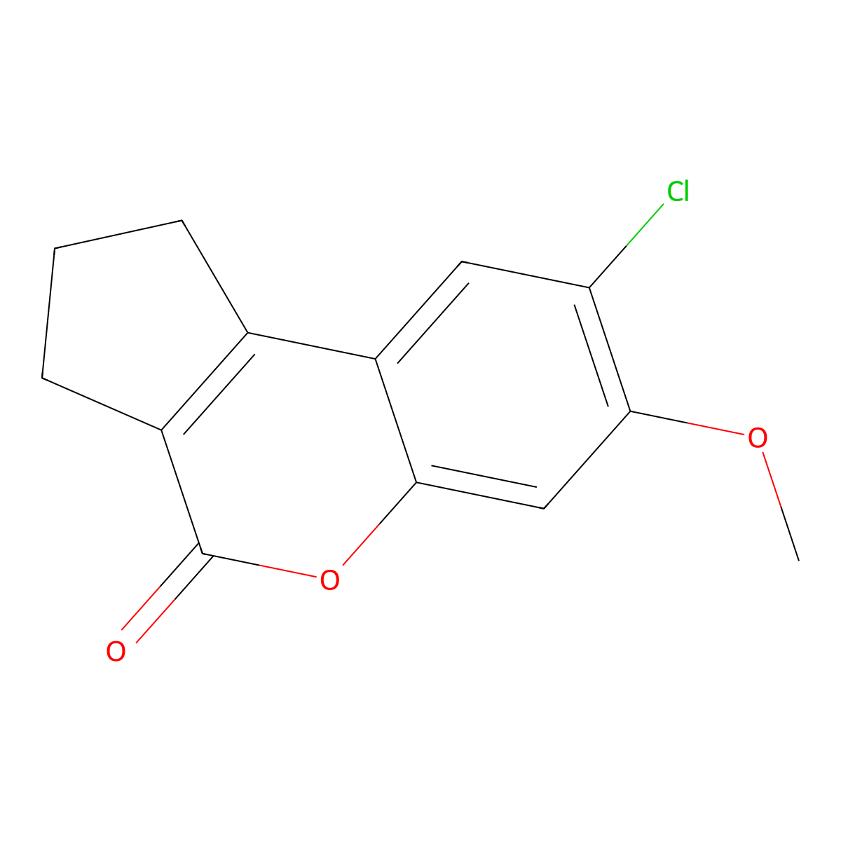 8-chloro-7-methoxy-2,3-dihydrocyclopenta[c]chromen-4(1H)-one molecular structure, CAS 313471-07-7