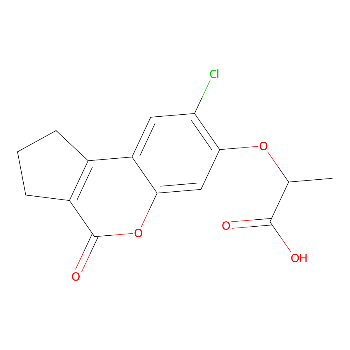 2-[(8-Chloro-4-oxo-1,2,3,4-tetrahydrocyclopenta[c]chromen-7-yl)oxy]propanoic acid molecular structure, CAS 313471-08-8