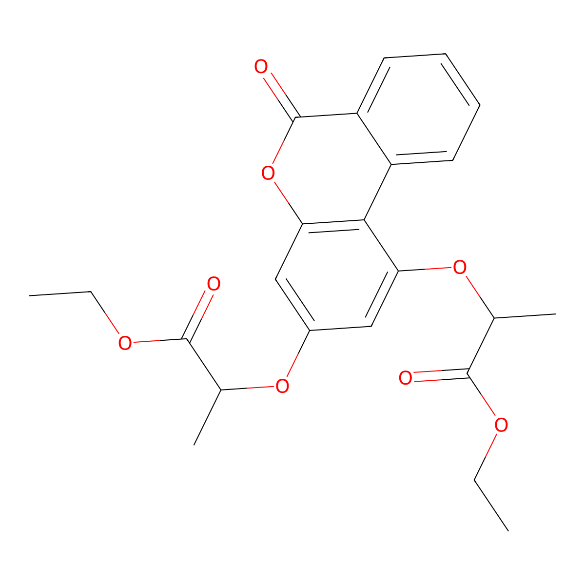 diethyl 2,2'-[(6-oxo-6H-benzo[c]chromene-1,3-diyl)bis(oxy)]dipropanoate molecular structure, CAS 313471-10-2