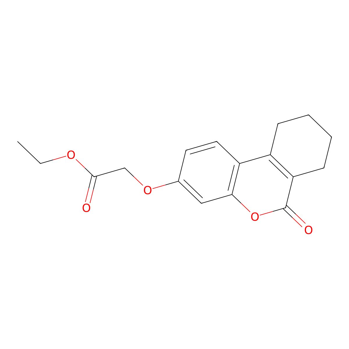 (6-Oxo-7,8,9,10-tetrahydro-6H-benzo[c]chromen-3-yloxy)-acetic acid ethyl ester molecular structure, CAS 313471-11-3