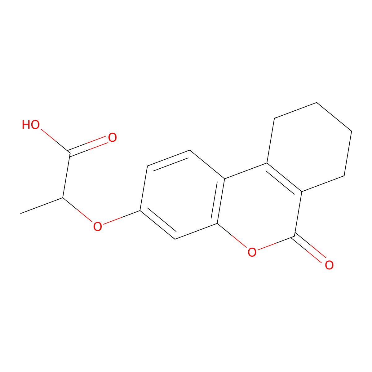 2-[(6-oxo-7,8,9,10-tetrahydro-6H-benzo[c]chromen-3-yl)oxy]propanoic acid molecular structure, CAS 313471-13-5