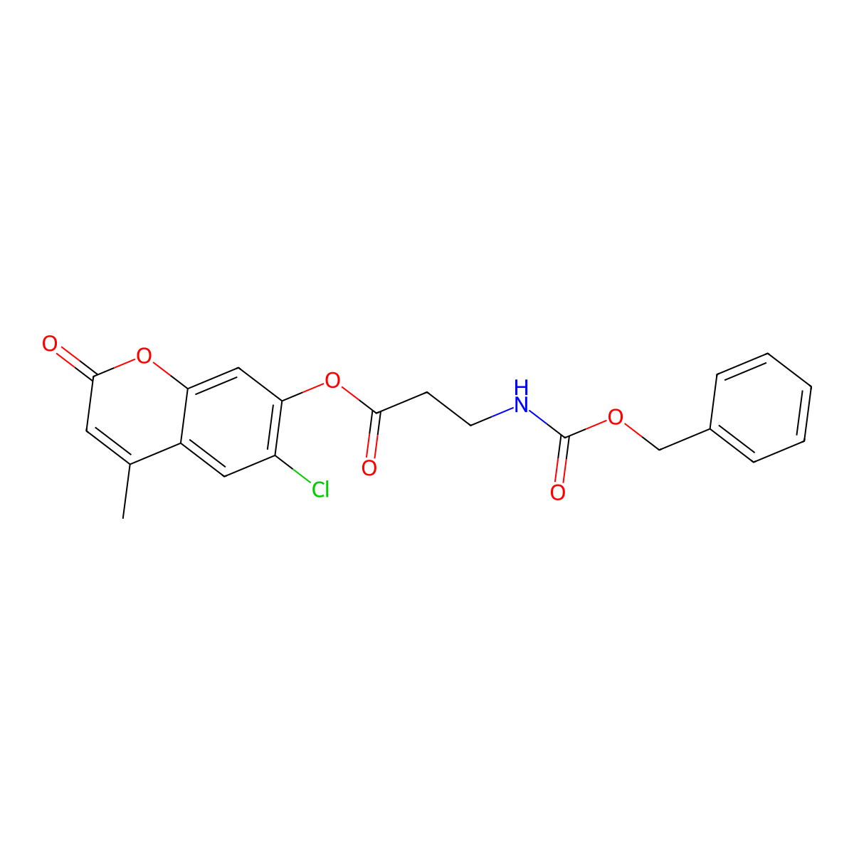 6-chloro-4-methyl-2-oxo-2H-chromen-7-yl 3-(((benzyloxy)carbonyl)amino)propanoate molecular structure, CAS 313471-15-7