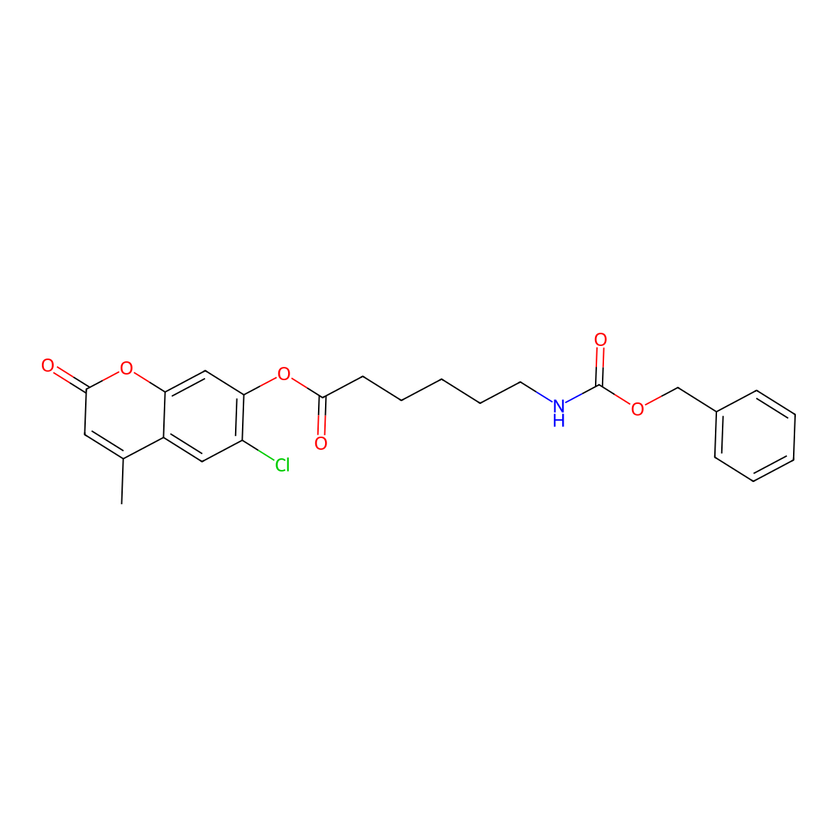 6-chloro-4-methyl-2-oxo-2H-chromen-7-yl 6-{[(benzyloxy)carbonyl]amino}hexanoate molecular structure, CAS 313471-16-8