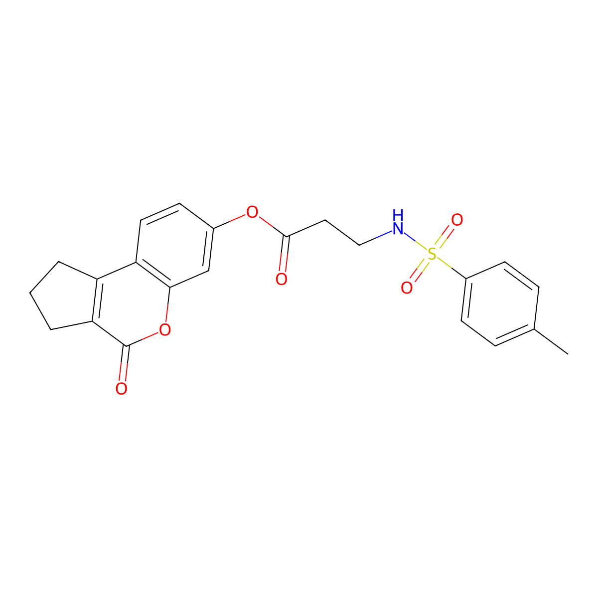 (4-oxo-2,3-dihydro-1H-cyclopenta[c]chromen-7-yl) 3-[(4-methylphenyl)sulfonylamino]propanoate molecular structure, CAS 313471-18-0
