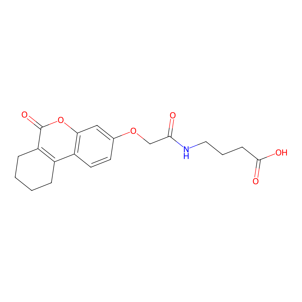 4-({[(6-oxo-7,8,9,10-tetrahydro-6H-benzo[c]chromen-3-yl)oxy]acetyl}amino)butanoic acid molecular structure, CAS 313471-22-6