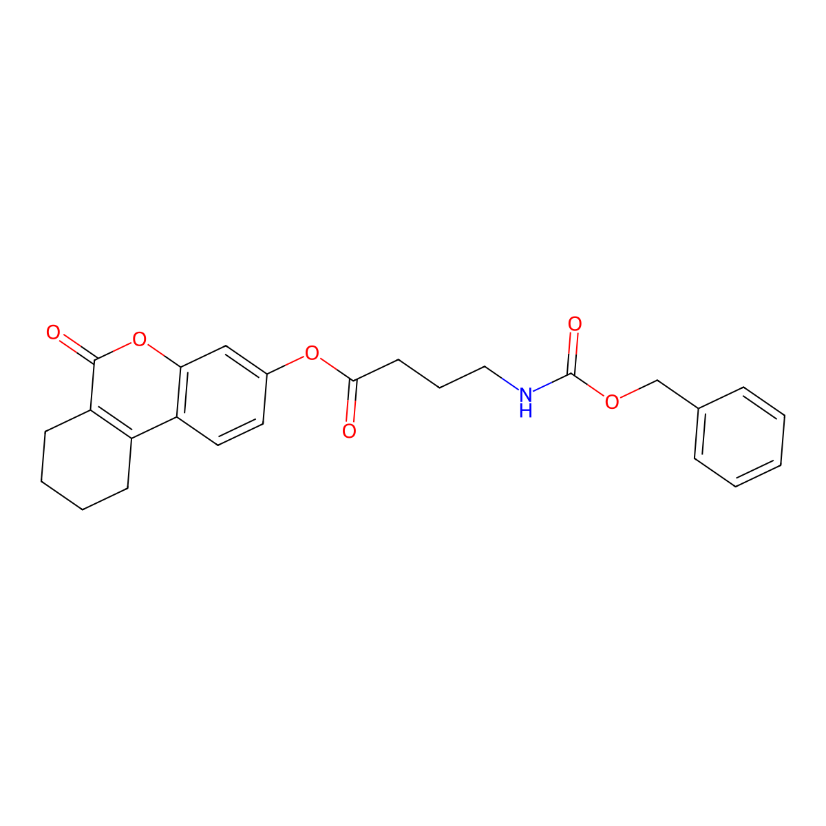 6-oxo-7,8,9,10-tetrahydro-6H-benzo[c]chromen-3-yl 4-{[(benzyloxy)carbonyl]amino}butanoate molecular structure, CAS 313471-25-9