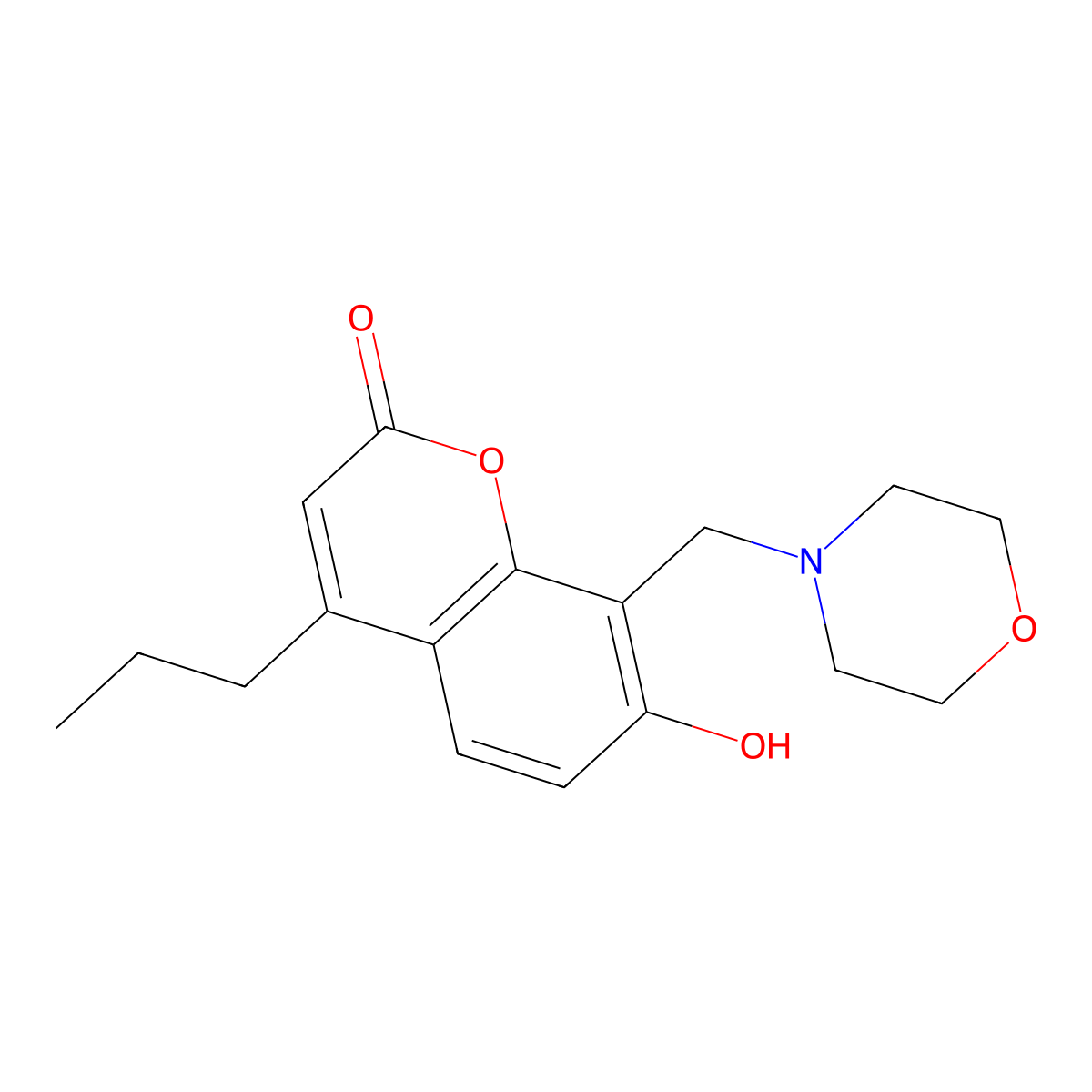 7-hydroxy-8-(morpholin-4-ylmethyl)-4-propyl-2H-chromen-2-one molecular structure, CAS 313471-34-0