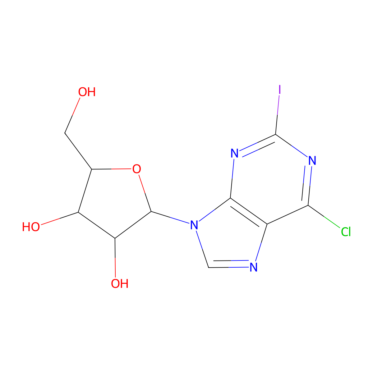 6-Chloro-2-iodopurine riboside molecular structure, CAS 313477-85-9