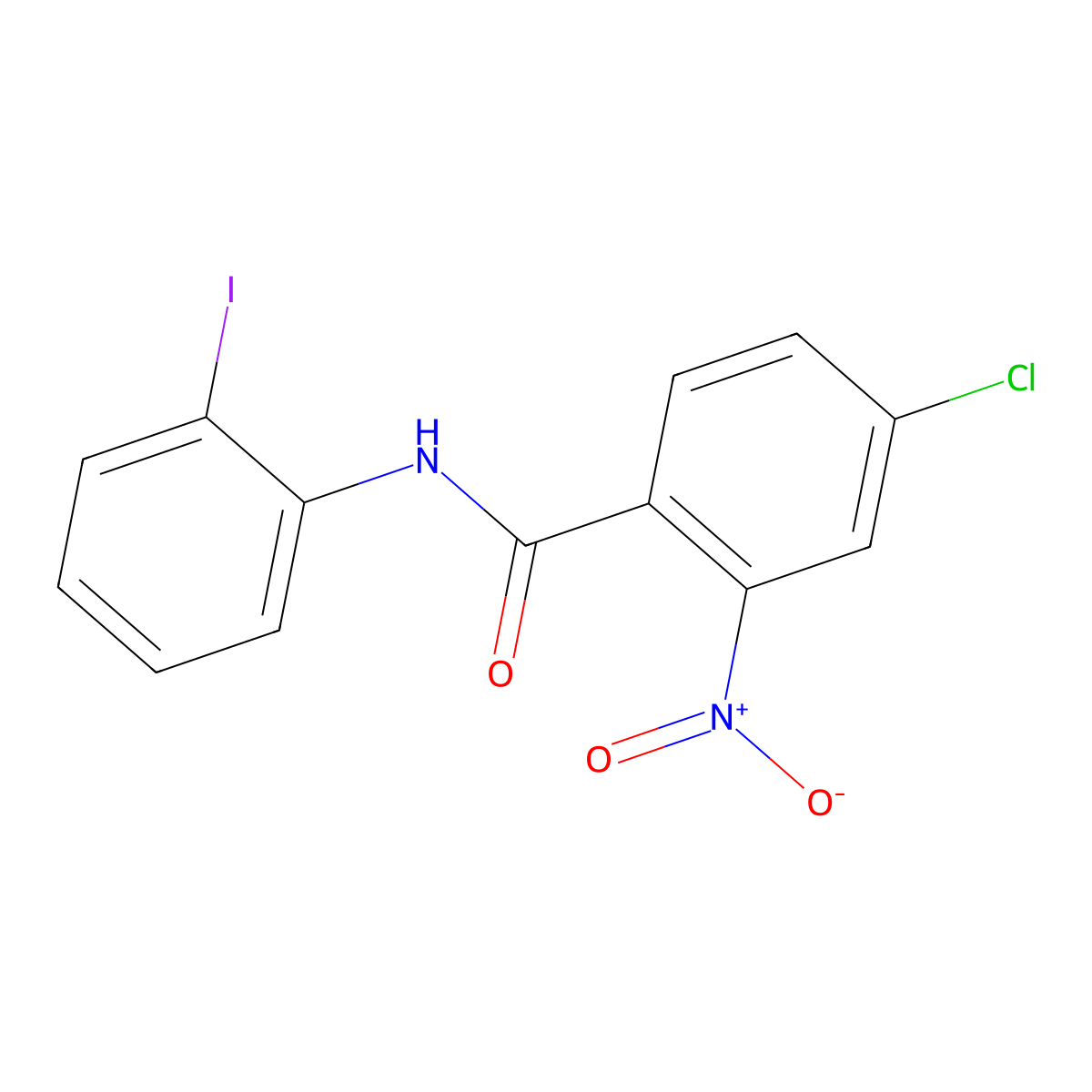 4-Chloro-N-(2-iodo-phenyl)-2-nitro-benzamide molecular structure, CAS 313480-19-2
