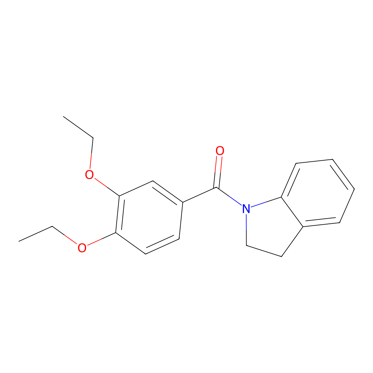 (3,4-Diethoxyphenyl)-(2,3-dihydroindol-1-yl)methanone molecular structure, CAS 313480-38-5