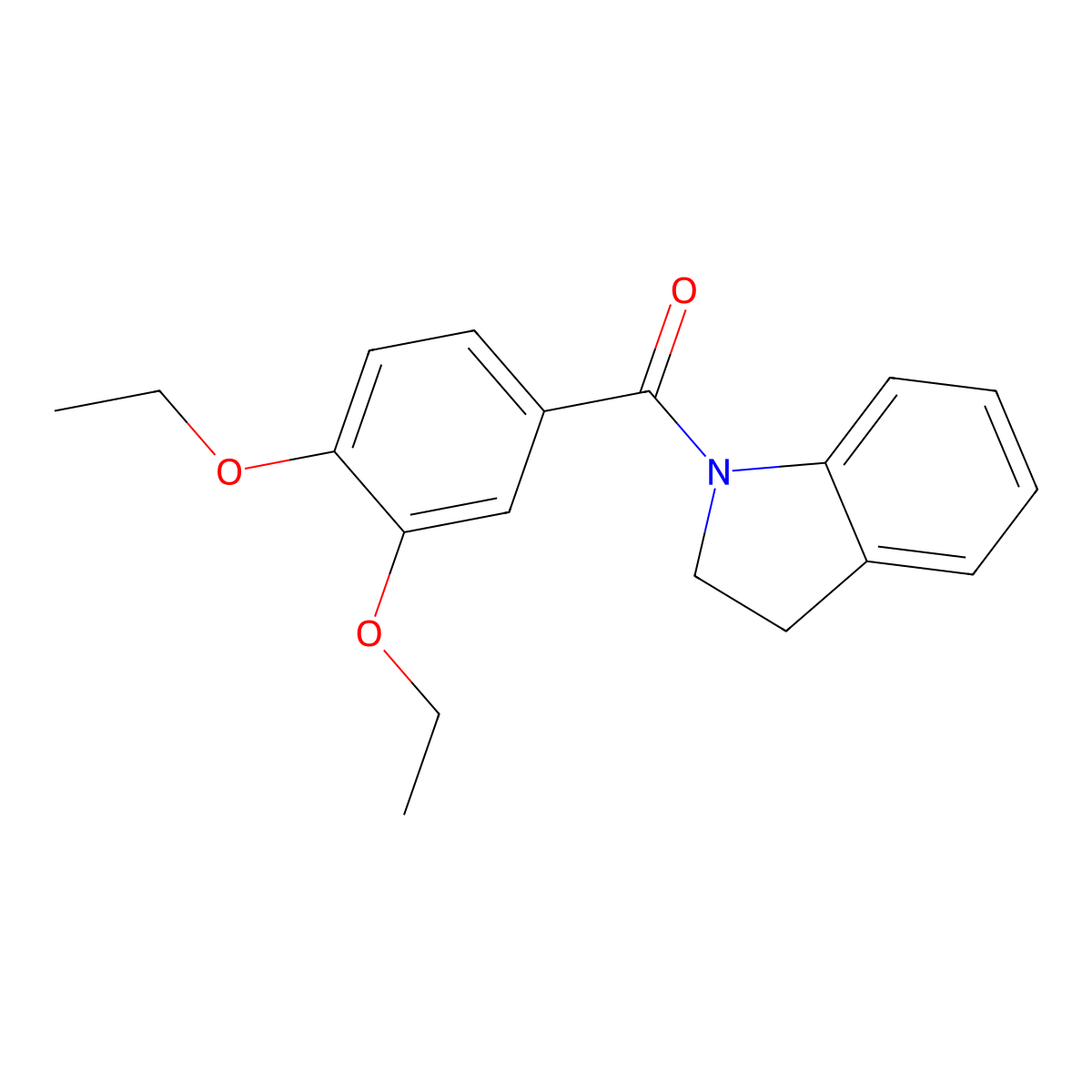 (3,4-Diethoxyphenyl)-(2,3-dihydroindol-1-yl)methanone molecular structure, CAS 313480-38-5