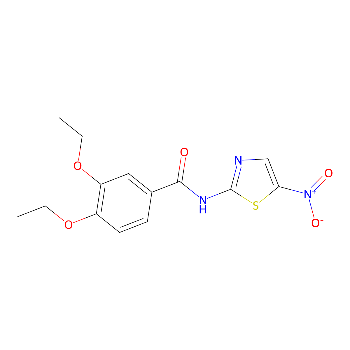 3,4-diethoxy-N-(5-nitro-1,3-thiazol-2-yl)benzamide molecular structure, CAS 313480-41-0