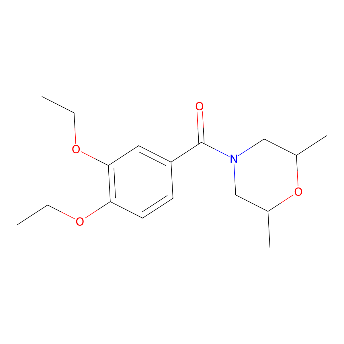 4-(3,4-Diethoxybenzoyl)-2,6-dimethylmorpholine molecular structure, CAS 313480-42-1