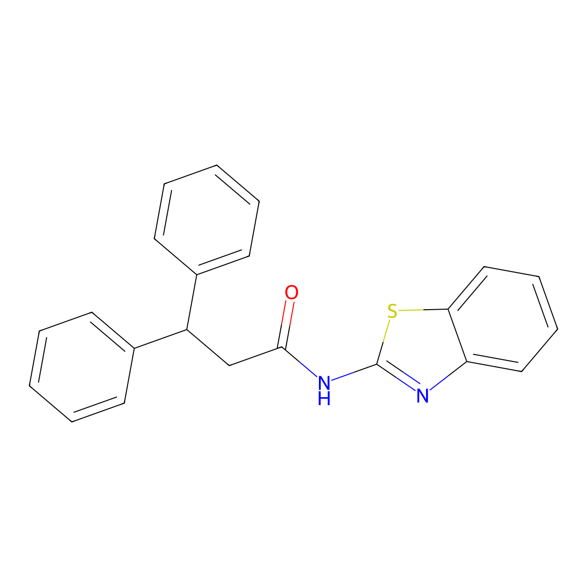 N-(1,3-Benzothiazol-2-yl)-3,3-diphenylpropanamide molecular structure, CAS 313480-47-6