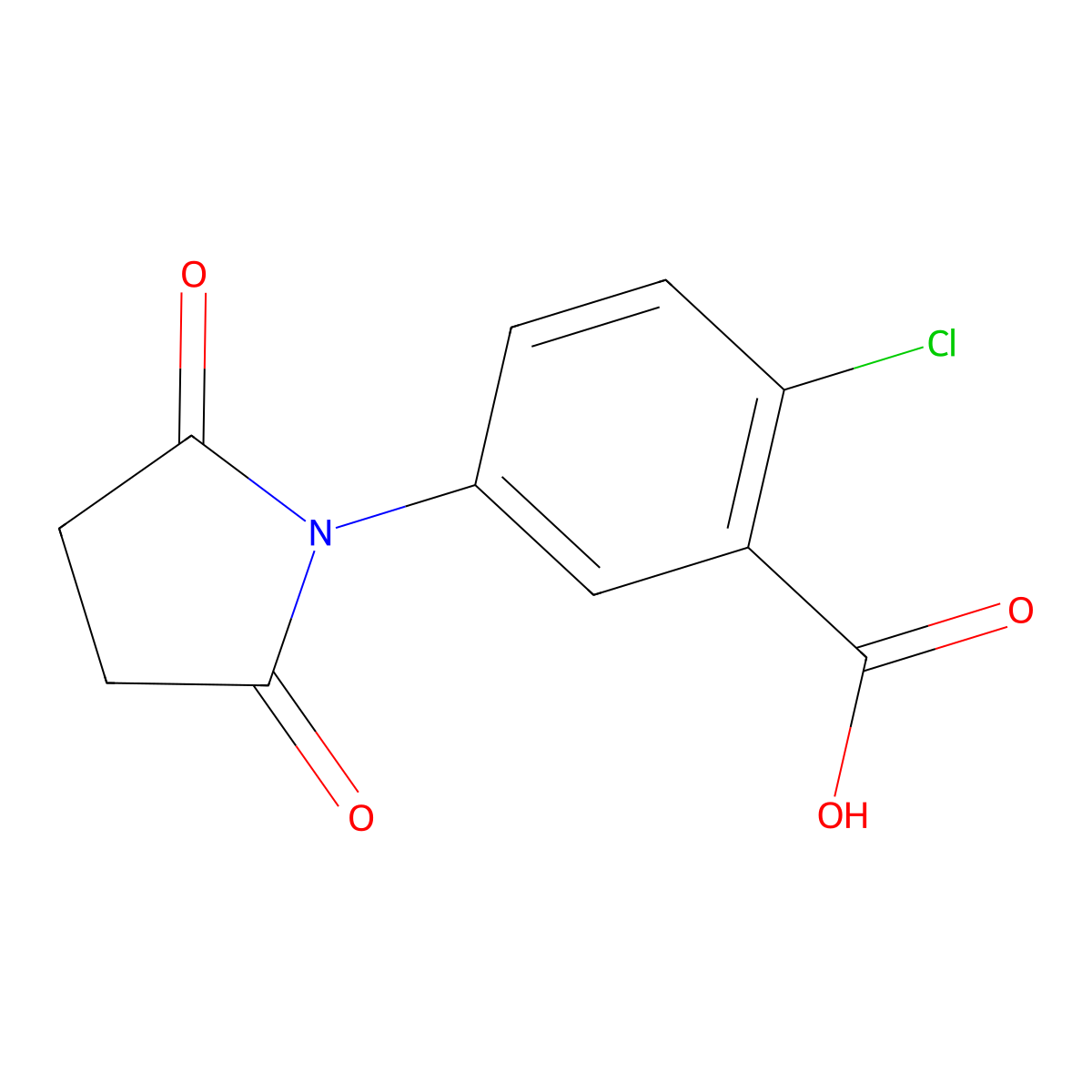2-Chloro-5-(2,5-dioxo-pyrrolidin-1-yl)-benzoic acid molecular structure, CAS 313480-55-6