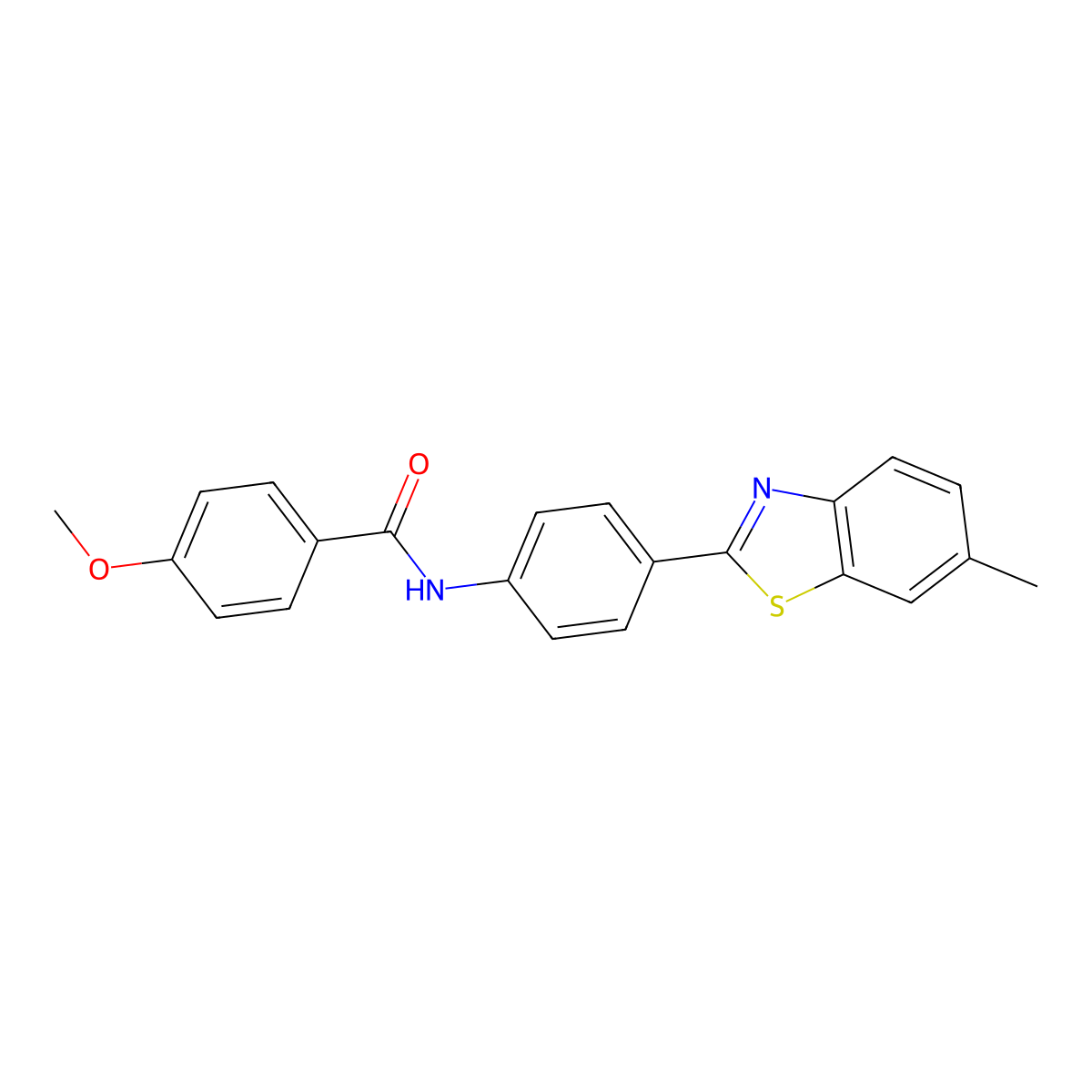 4-methoxy-N-[4-(6-methyl-1,3-benzothiazol-2-yl)phenyl]benzamide molecular structure, CAS 313480-81-8