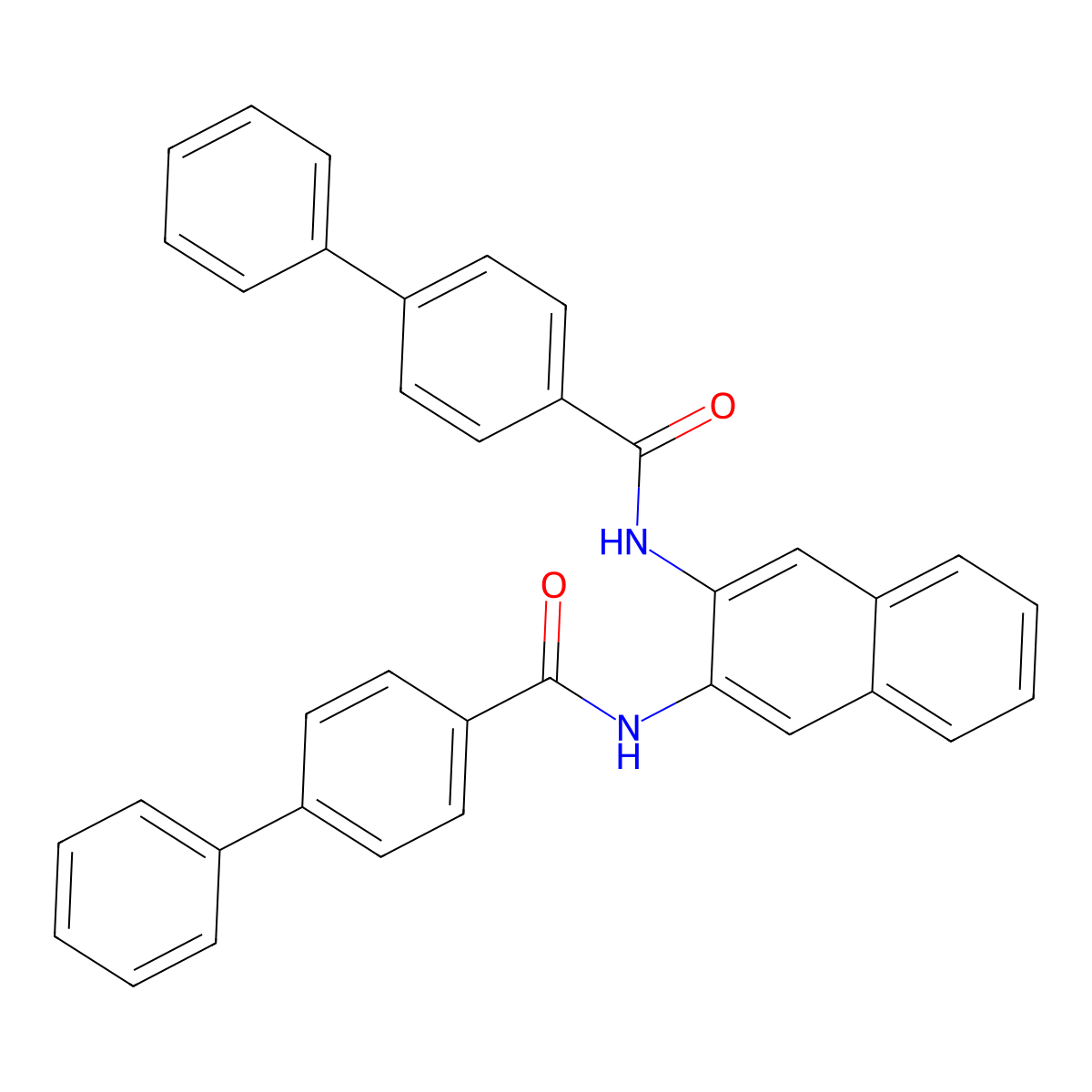 4-phenyl-N-[3-[(4-phenylbenzoyl)amino]naphthalen-2-yl]benzamide molecular structure, CAS 313480-85-2