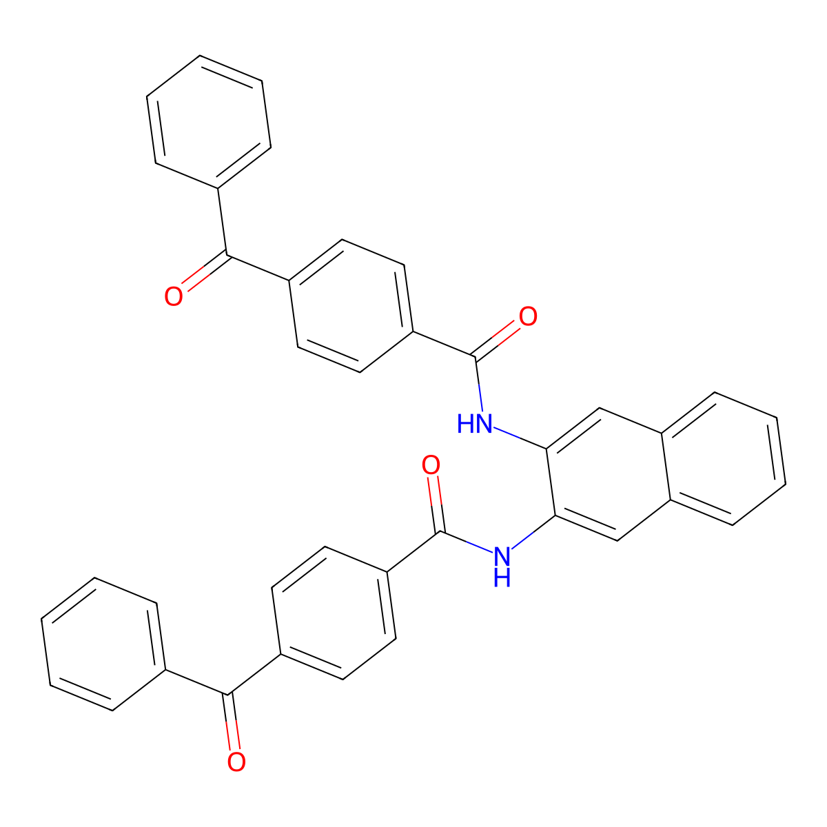 4-benzoyl-N-[3-[(4-benzoylbenzoyl)amino]naphthalen-2-yl]benzamide molecular structure, CAS 313480-86-3