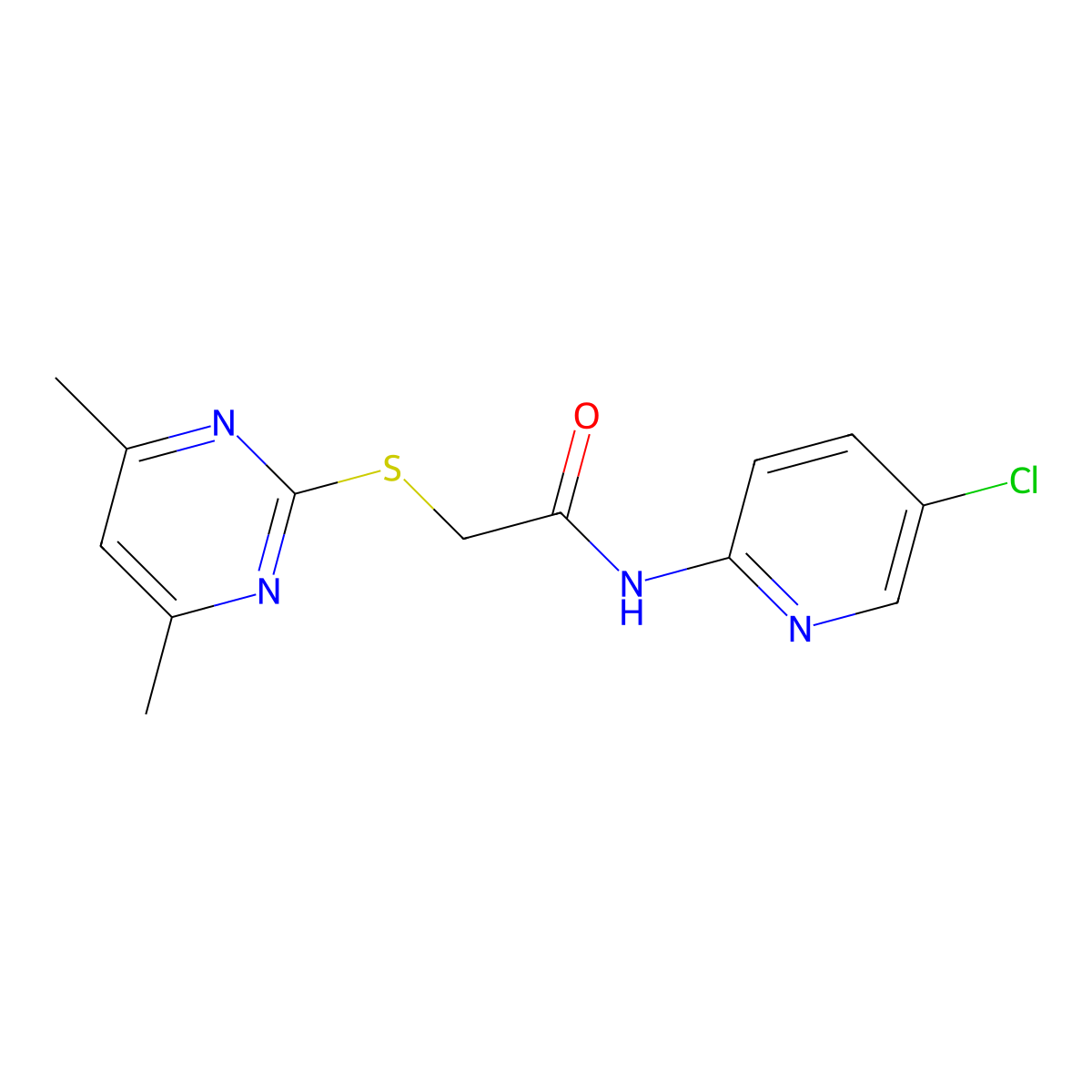 N-(5-chloropyridin-2-yl)-2-[(4,6-dimethylpyrimidin-2-yl)sulfanyl]acetamide molecular structure, CAS 313481-43-5
