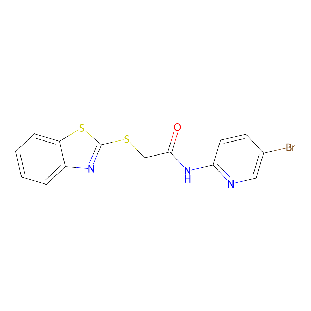 2-(1,3-benzothiazol-2-ylsulfanyl)-N-(5-bromopyridin-2-yl)acetamide molecular structure, CAS 313481-47-9