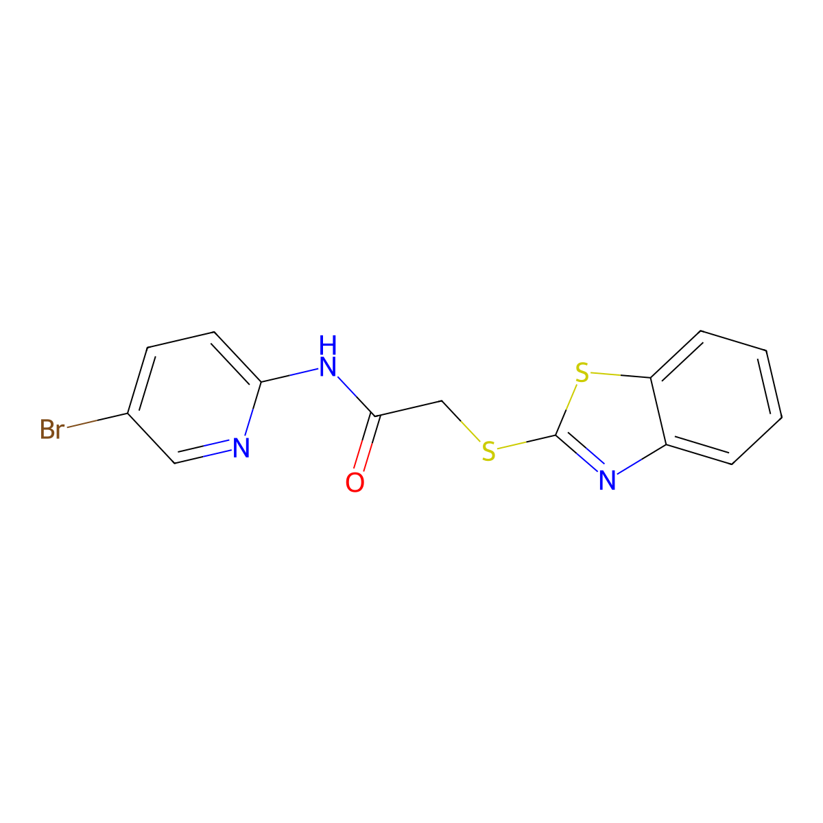 2-(1,3-benzothiazol-2-ylsulfanyl)-N-(5-bromopyridin-2-yl)acetamide molecular structure, CAS 313481-47-9
