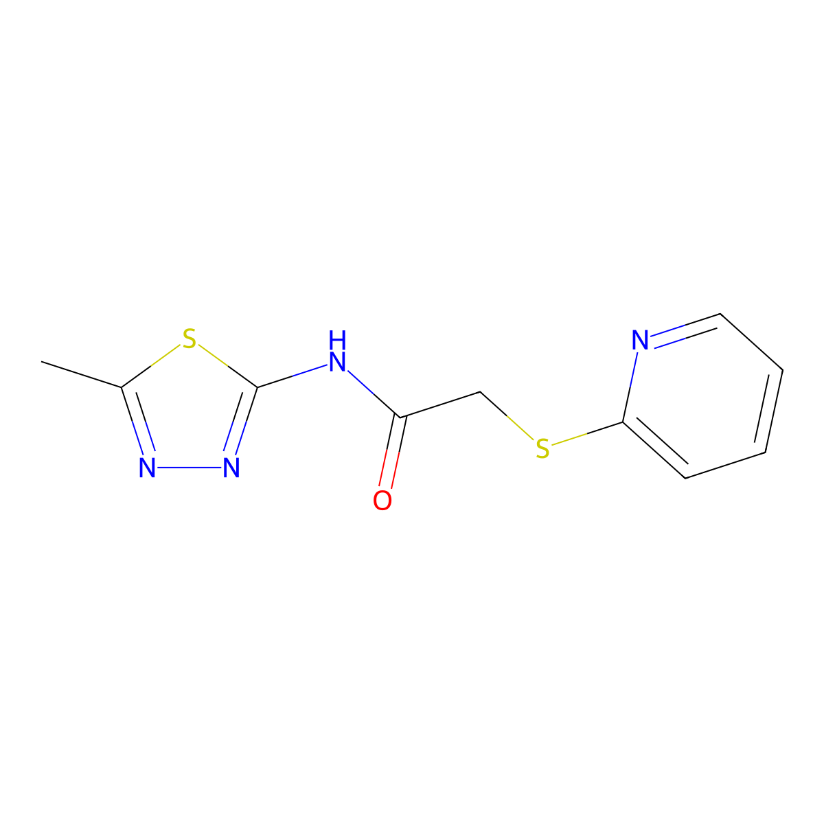 N-(5-methyl-1,3,4-thiadiazol-2-yl)-2-pyridin-2-ylsulfanylacetamide molecular structure, CAS 313481-51-5