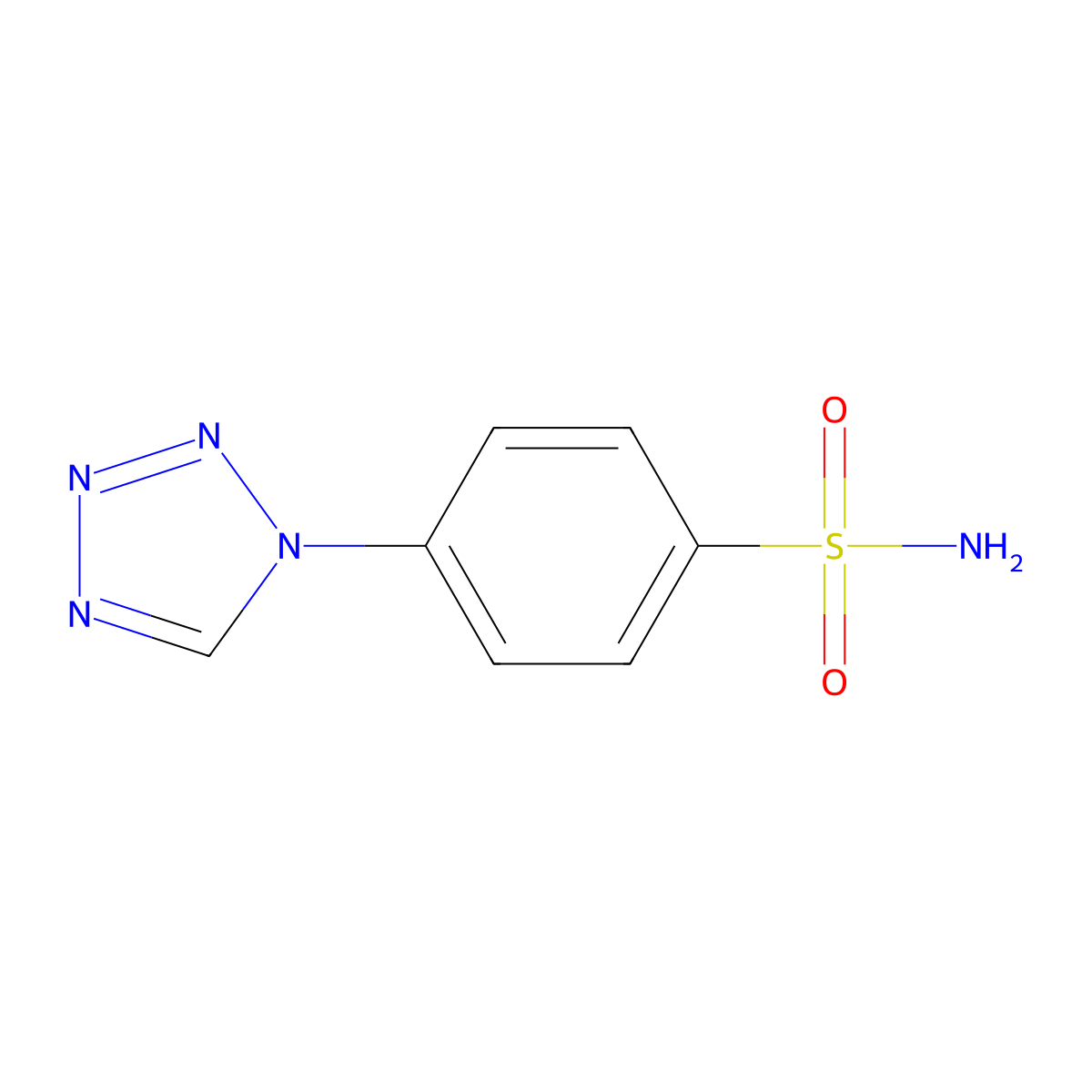 4-(1H-1,2,3,4-tetrazol-1-yl)benzene-1-sulfonamide molecular structure, CAS 313481-55-9