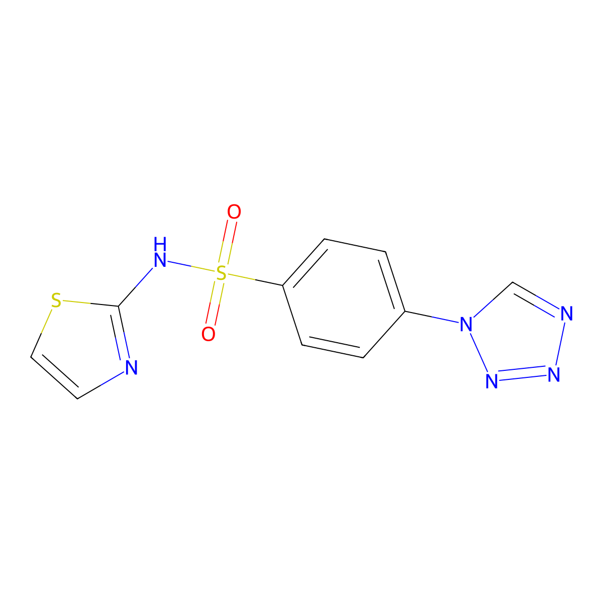 4-(1H-tetrazol-1-yl)-N-(1,3-thiazol-2-yl)benzenesulfonamide molecular structure, CAS 313481-56-0