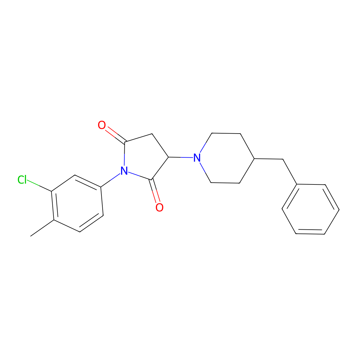 3-(4-Benzylpiperidin-1-yl)-1-(3-chloro-4-methylphenyl)pyrrolidine-2,5-dione molecular structure, CAS 313481-82-2