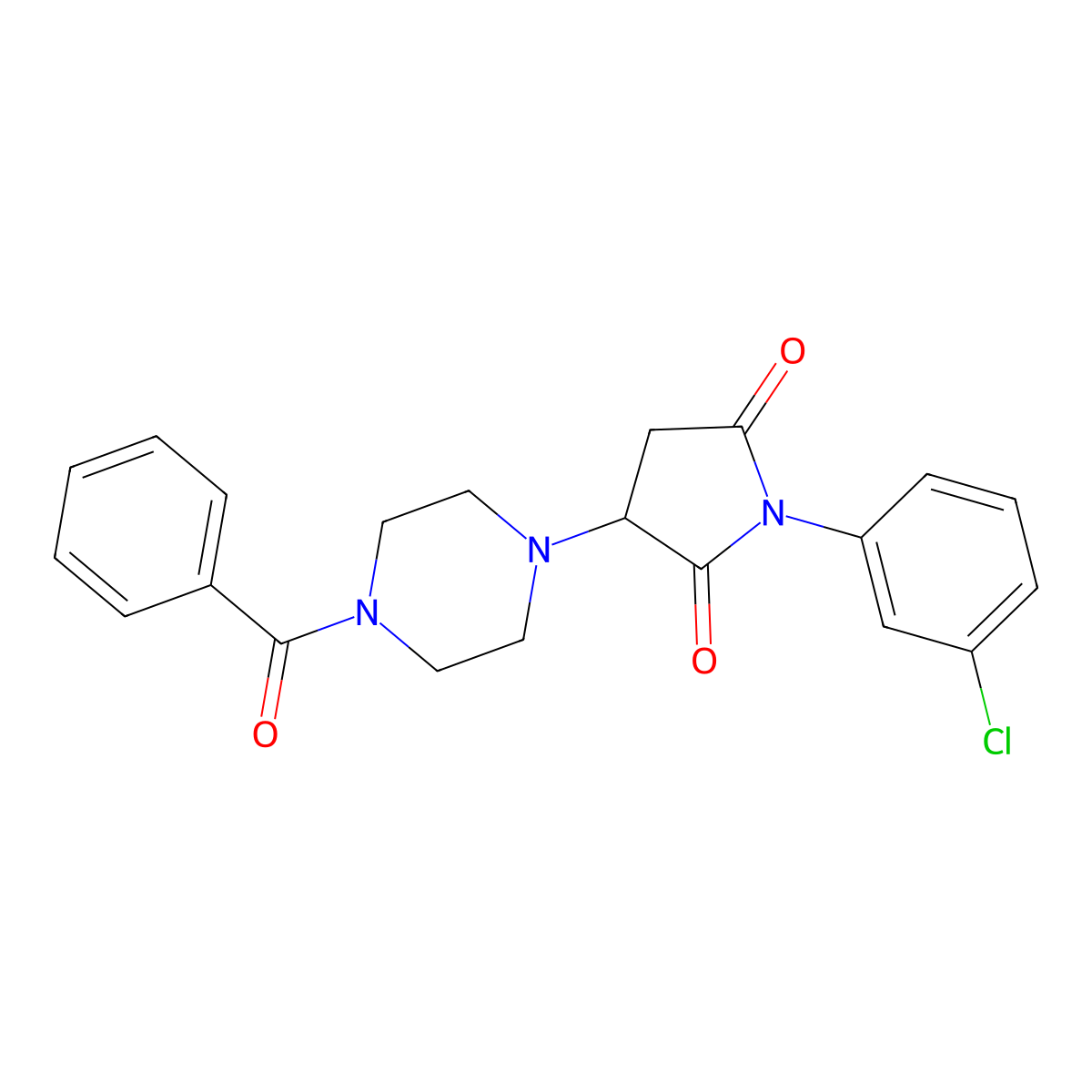 3-(4-Benzoylpiperazin-1-yl)-1-(3-chlorophenyl)pyrrolidine-2,5-dione molecular structure, CAS 313482-78-9