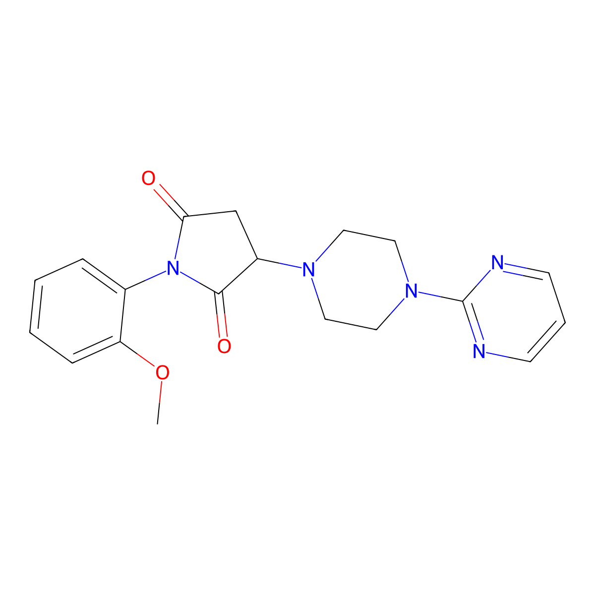 1-(2-Methoxyphenyl)-3-(4-pyrimidin-2-ylpiperazin-1-yl)pyrrolidine-2,5-dione molecular structure, CAS 313482-80-3