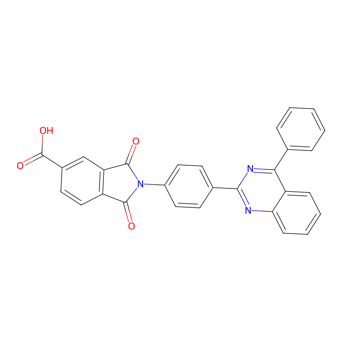 1,3-dioxo-2-[4-(4-phenylquinazolin-2-yl)phenyl]-2,3-dihydro-1H-isoindole-5-carboxylic acid molecular structure, CAS 313482-84-7