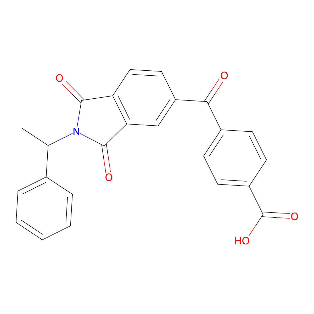 4-(1,3-Dioxo-2-(1-phenylethyl)isoindoline-5-carbonyl)benzoic acid molecular structure, CAS 313482-86-9