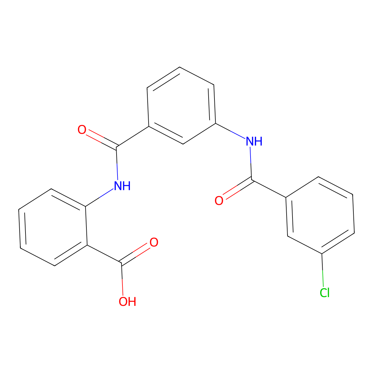 2-({3-[(3-Chlorobenzoyl)amino]benzoyl}amino)benzoic acid molecular structure, CAS 313482-90-5
