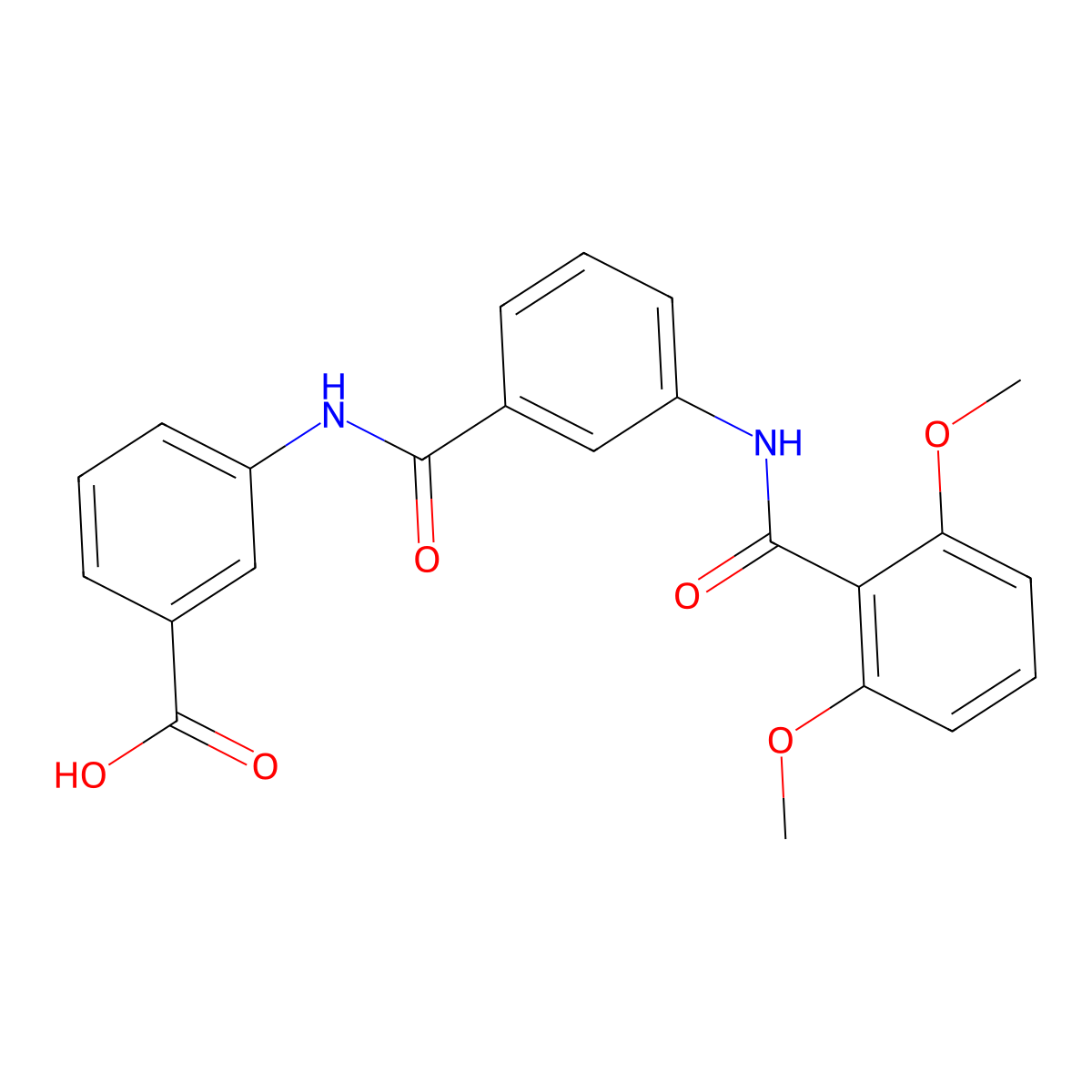 3-[[3-[(2,6-dimethoxybenzoyl)amino]benzoyl]amino]benzoic Acid molecular structure, CAS 313482-94-9