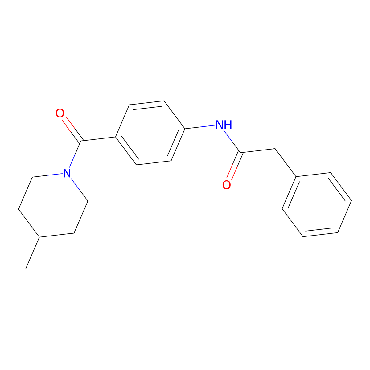 N-[4-(4-methylpiperidine-1-carbonyl)phenyl]-2-phenylacetamide molecular structure, CAS 313482-97-2