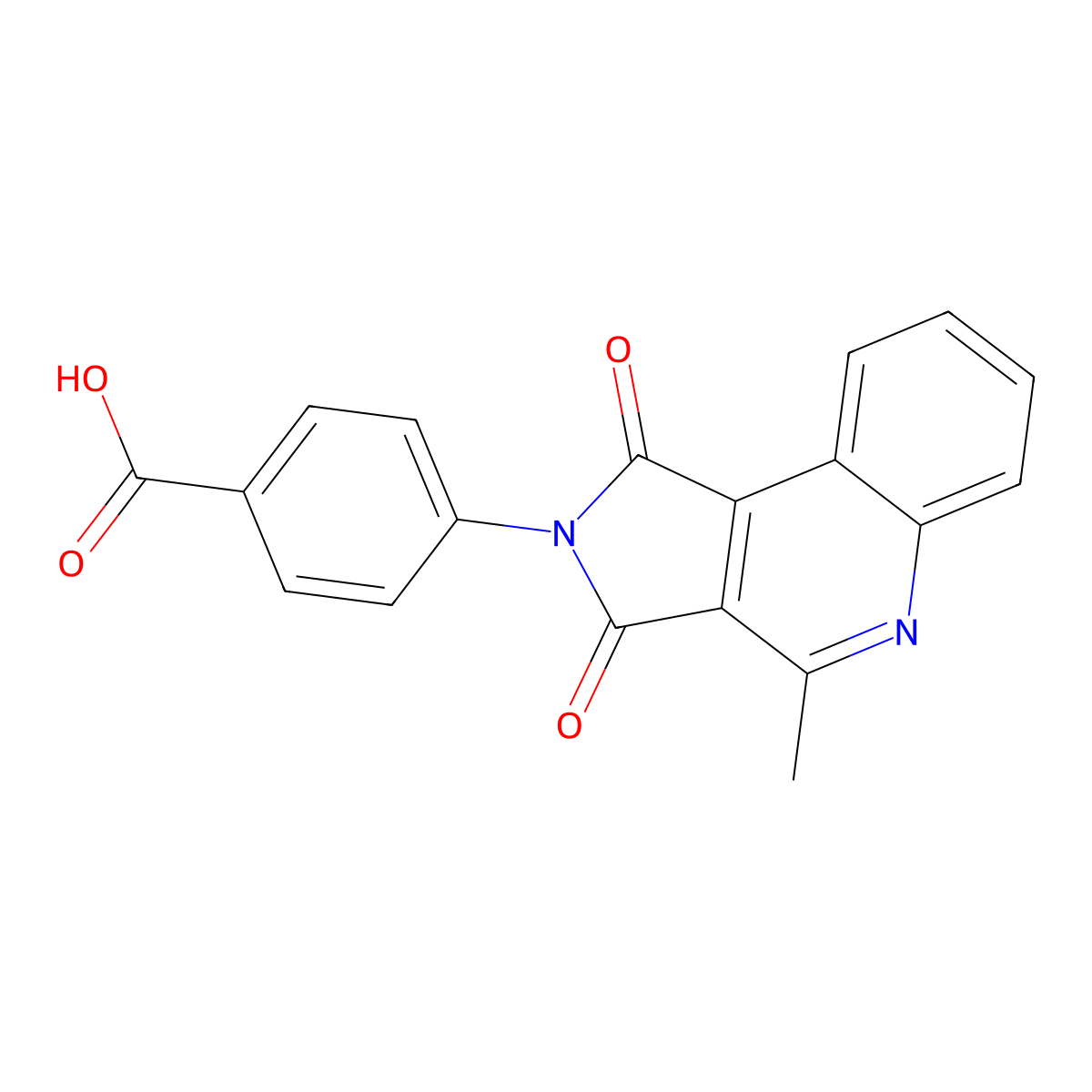 4-(4-methyl-1,3-dioxo-1,3-dihydro-2H-pyrrolo[3,4-c]quinolin-2-yl)benzoic acid molecular structure, CAS 313483-03-3
