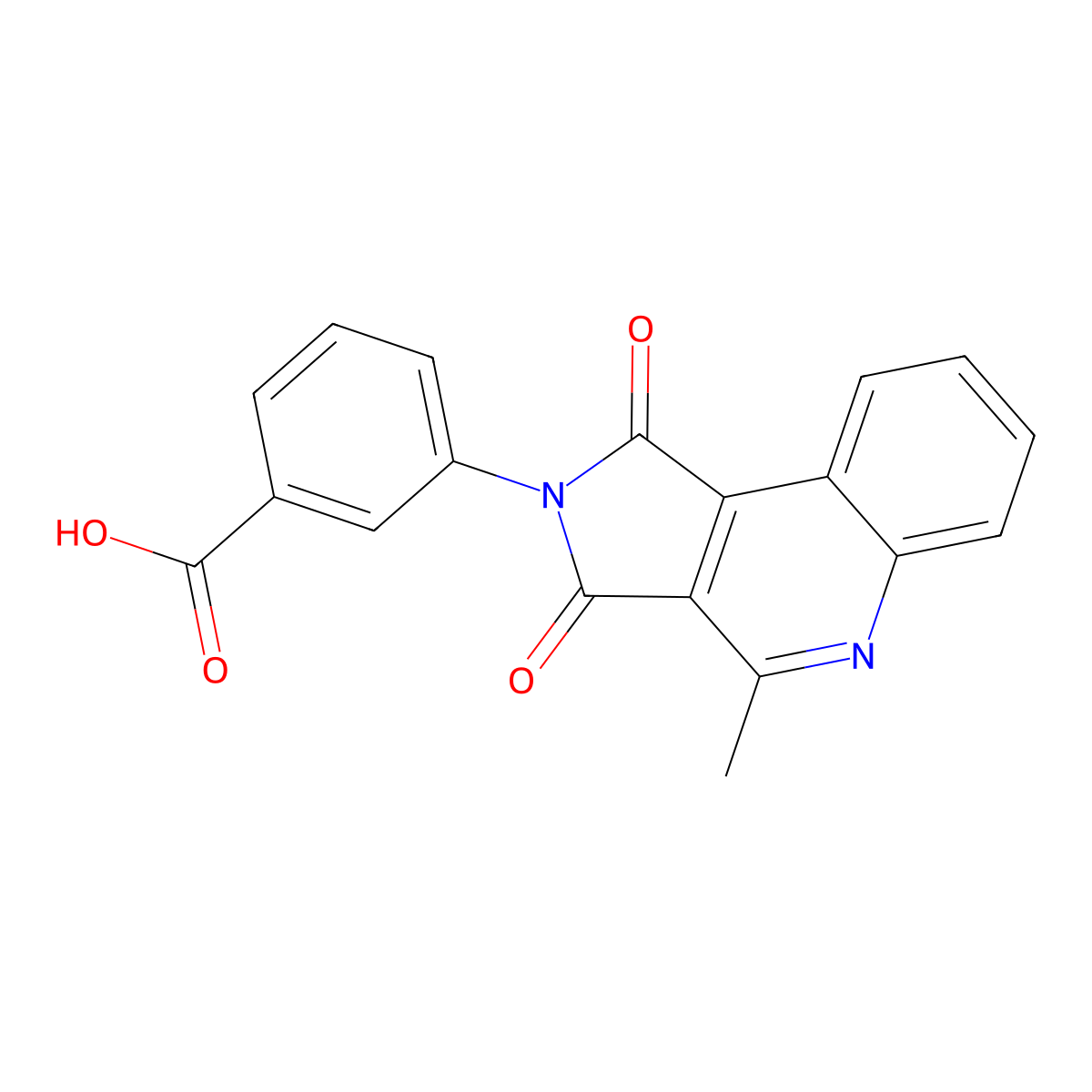 3-(4-Methyl-1,3-dioxopyrrolo[3,4-c]quinolin-2-yl)benzoic acid molecular structure, CAS 313483-04-4