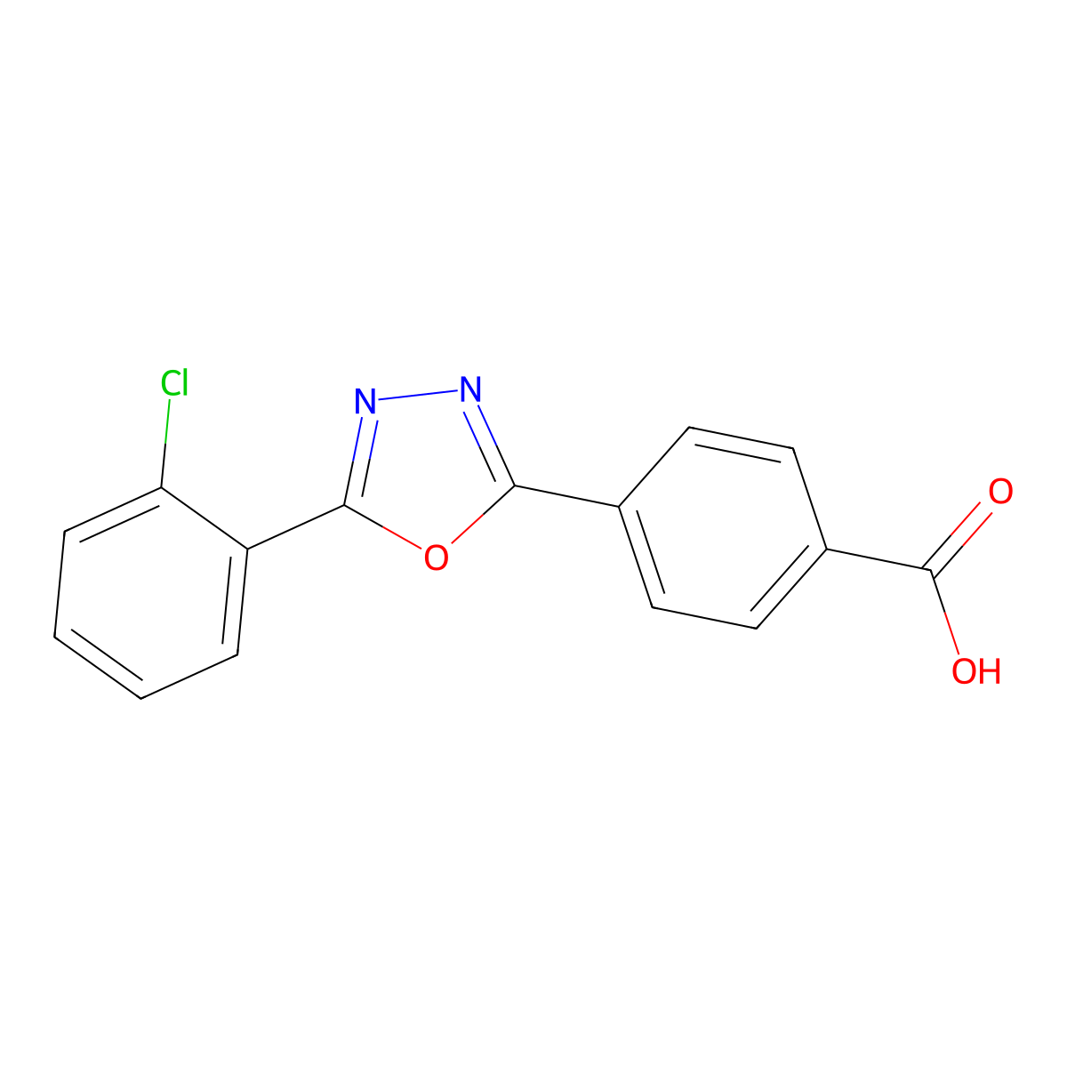 4-[5-(2-Chlorophenyl)-1,3,4-oxadiazol-2-yl]benzoic acid molecular structure, CAS 313483-06-6