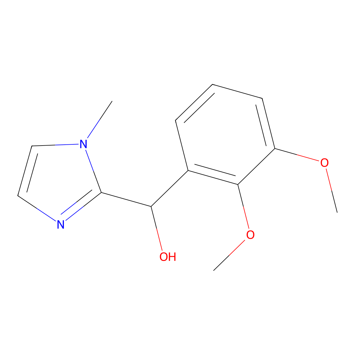 (2,3-dimethoxyphenyl)(1-methyl-1H-imidazol-2-yl)methanol molecular structure, CAS 313483-32-8
