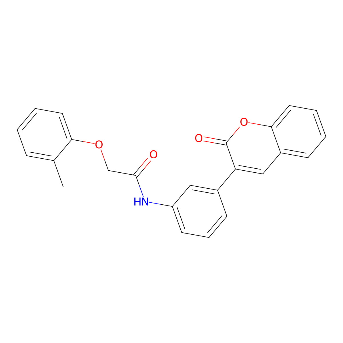 2-(2-methylphenoxy)-N-[3-(2-oxo-2H-chromen-3-yl)phenyl]acetamide molecular structure, CAS 313483-34-0