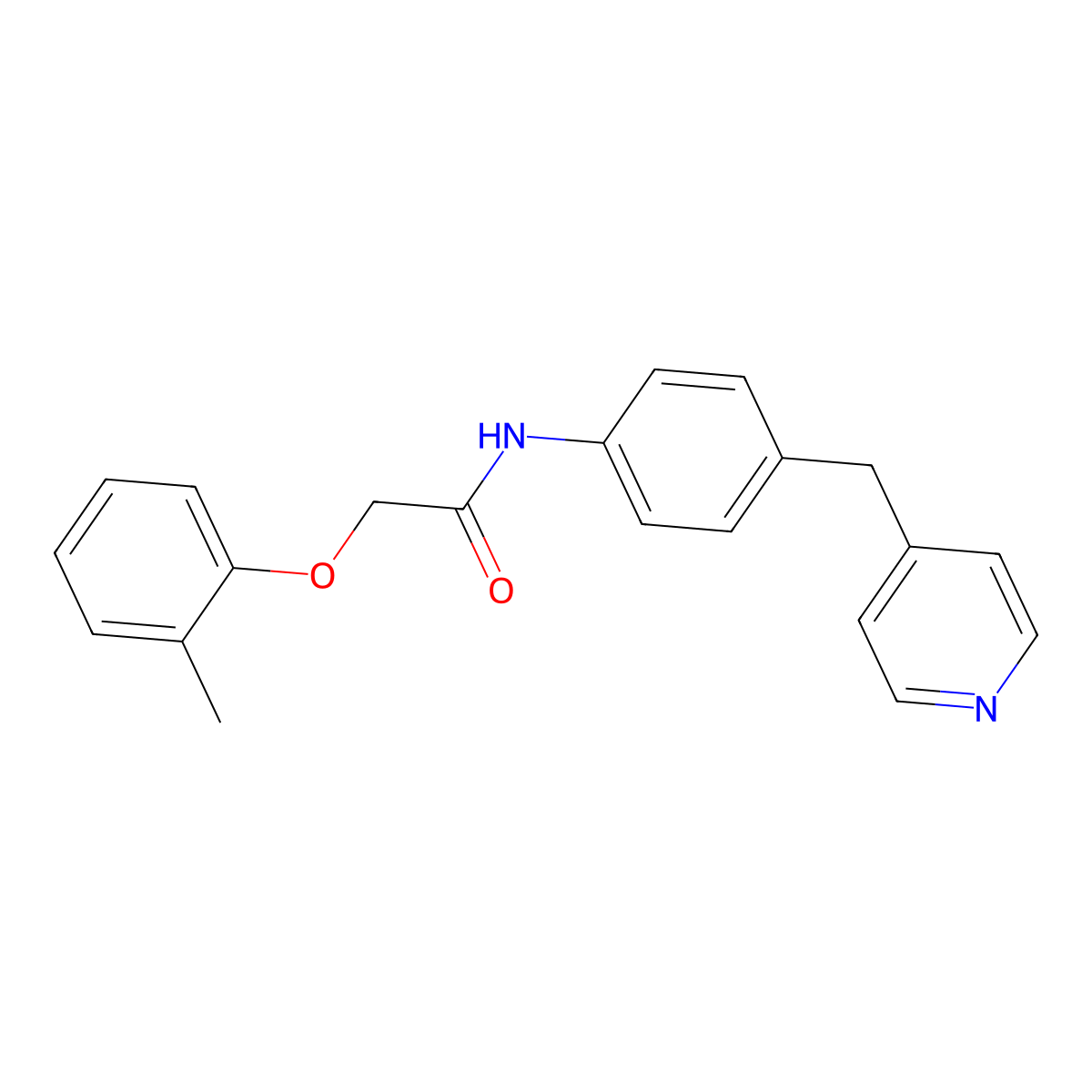 N-(4-(Pyridin-4-ylmethyl)phenyl)-2-(o-tolyloxy)acetamide molecular structure, CAS 313483-44-2