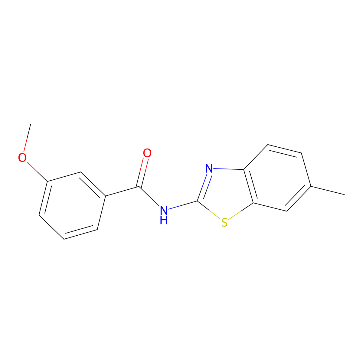 3-methoxy-N-(6-methyl-1,3-benzothiazol-2-yl)benzamide molecular structure, CAS 313483-65-7
