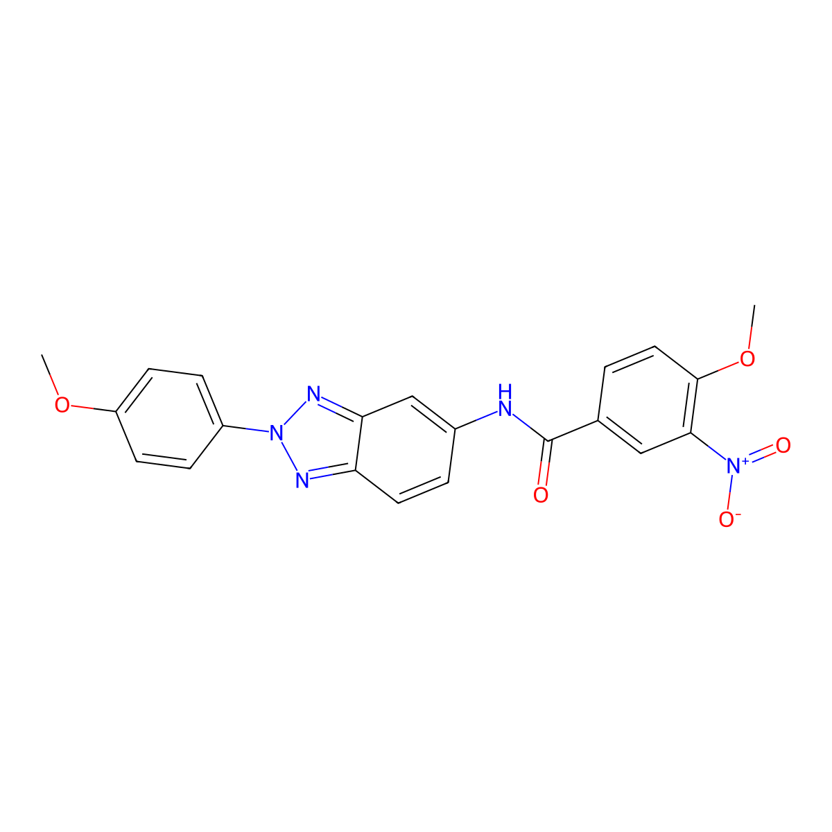 4-methoxy-N-[2-(4-methoxyphenyl)benzotriazol-5-yl]-3-nitrobenzamide molecular structure, CAS 313483-74-8